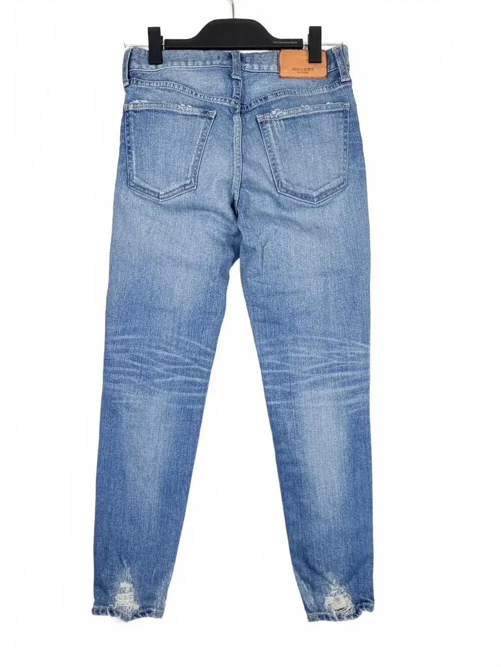 MOUSSY Nylon Fit Straight Slim Jeans 0108AC12-1580 Light Wash Denim Size 26